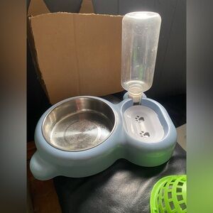 Blue Pet Water and Food Dispenser